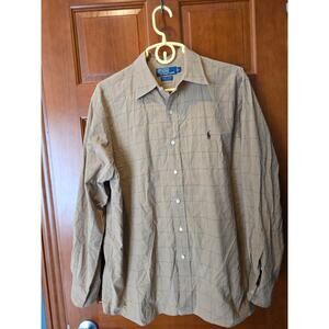 Polo Ralph Lauren Lowell Sport Shirt Men's Large Button Up Brown